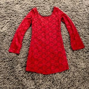 BKE Red lace overlay dress sz medium